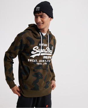 Superdry Vintage Logo Sweat Ing Store Férfi Kapucnis Pulóver Zöld | TDNHP1830